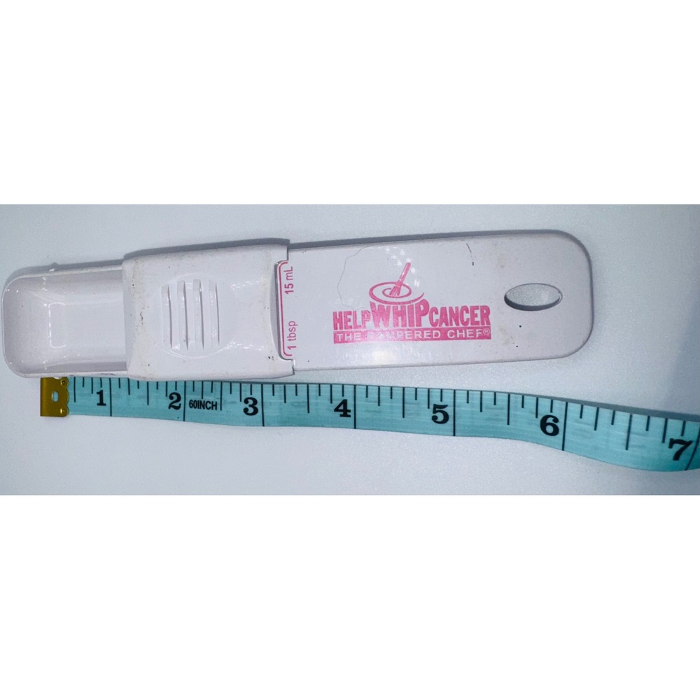 Pampered Chef Help Whip Cancer Adjustable Measuring Spoon White Pink 1tsp-1tbsp - Picture 3 of 3
